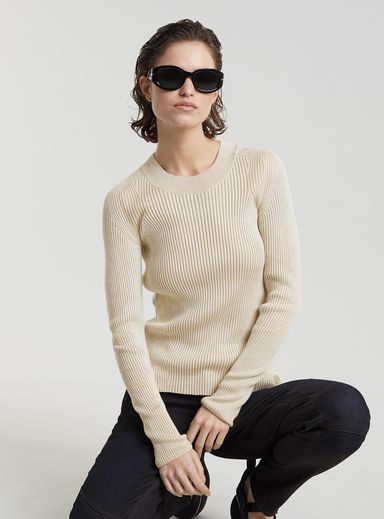 Plated Slim Knitted Sweater